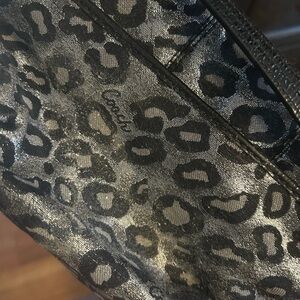 Coach Metallic Leopard Print Small Handbag